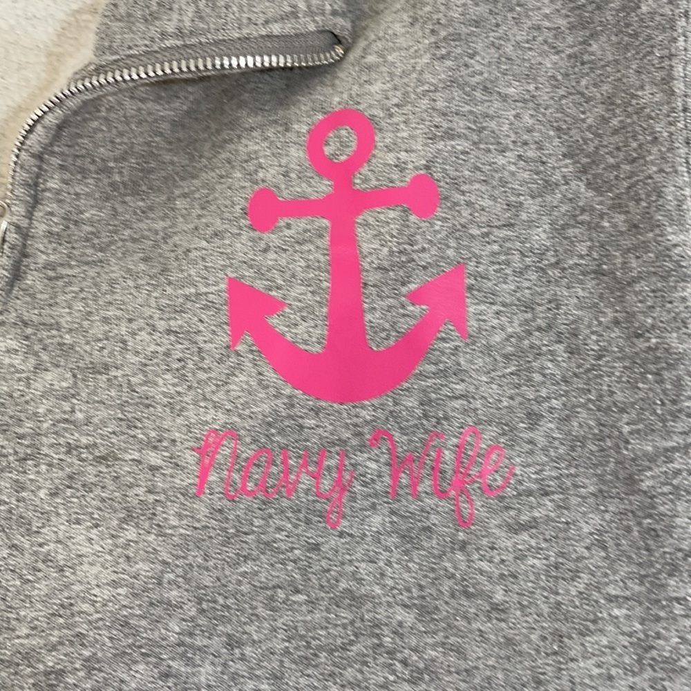Jerzees NuBlend Navy Wife Quarter-Zip Sweatshirt M - Picture 1 of 4
